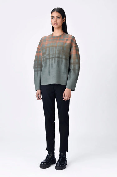Dot check Banana Crepe Sweatshirt - Genes Lecoanet Hemant