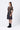 Dot Check Cotton Shirt Dress with Belt- Chocolate Brown - Genes Lecoanet Hemant