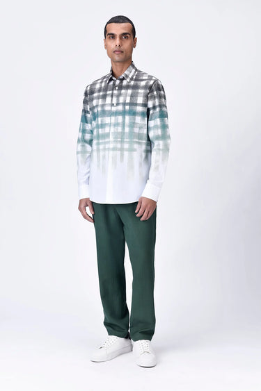 Dotted Check Shirt- White - Genes Lecoanet Hemant