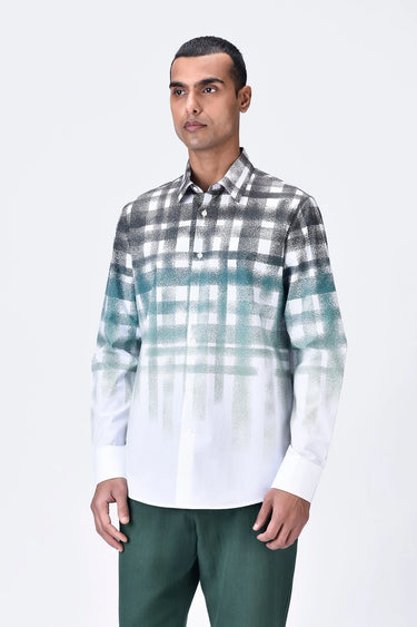 Dotted Check Shirt- White - Genes Lecoanet Hemant