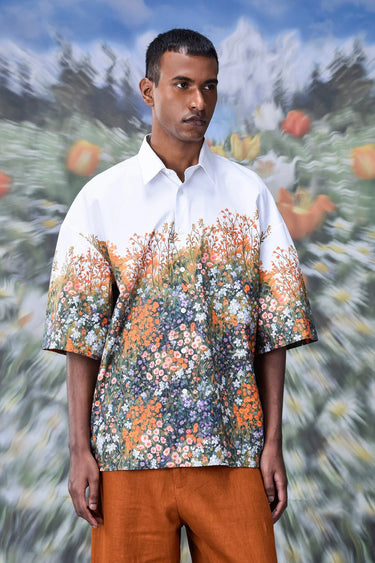 Drop Shoulder Meadow Oversized Shirt - Genes Online Store