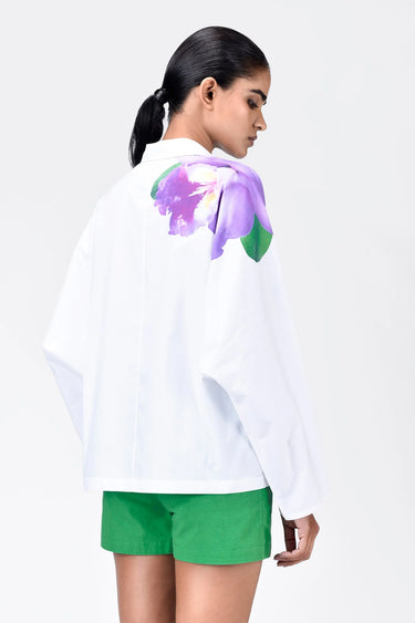 Easy Fit Button-Down Shirt with Batwing Sleeves - Genes Lecoanet Hemant