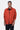 Easy Fit Button-Down Linen Herringbone Jacket with Patch Pockets - Coral Orange
