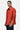 Easy Fit Button-Down Linen Herringbone Jacket with Patch Pockets - Coral Orange