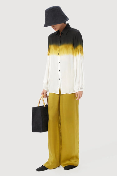 Easy Fit Button-Up Shirt with Pleated Sleeves - Genes Lecoanet Hemant