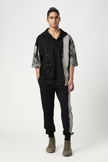Easy Fit Hoodie T-Shirt with 3D Double Pocket Detail - Genes Lecoanet Hemant
