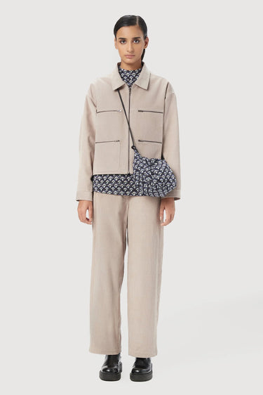Easy Fit Jacket with Double Stitch Construction -Mastic - Genes Lecoanet Hemant