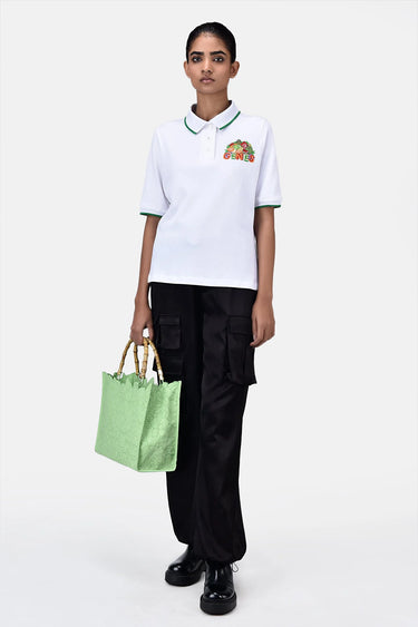 Easy-Fit Polo with Fruit Basket Embroidery Patch - Genes Lecoanet Hemant