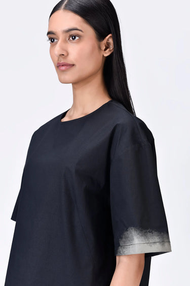 Easy Fit Round Neck T-Shirt with Eclipse Print - Genes Lecoanet Hemant