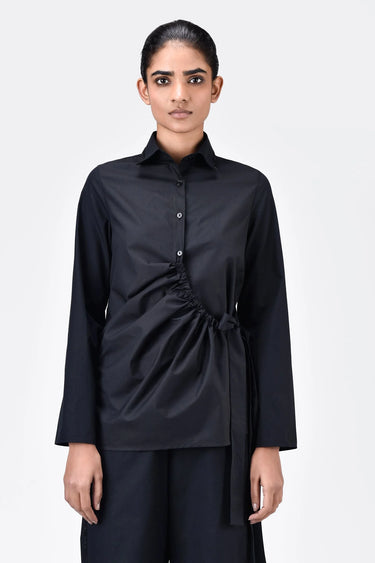 Easy Fit Shirt with Bell Sleeves & Palm Beads Embroidery - Genes Lecoanet Hemant