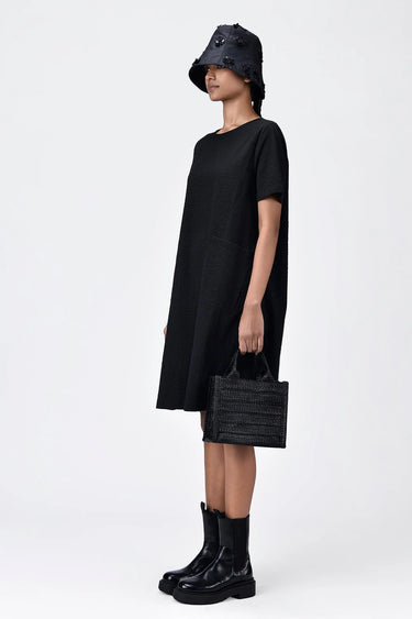Easy-Fit Solid Dress with Patch Pockets - Genes Lecoanet Hemant