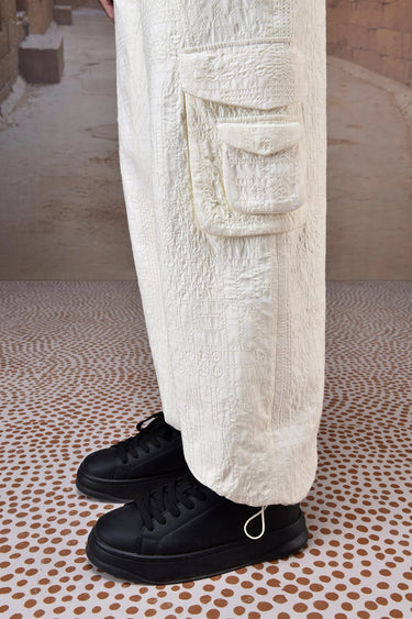 Quilted cargo pants men India relaxed fit with side pockets and modern styling