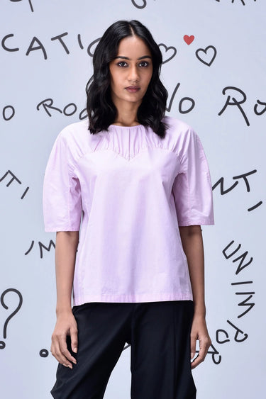 Gather Heart Regular Fit Top- Smoothie Pink - Genes Online Store