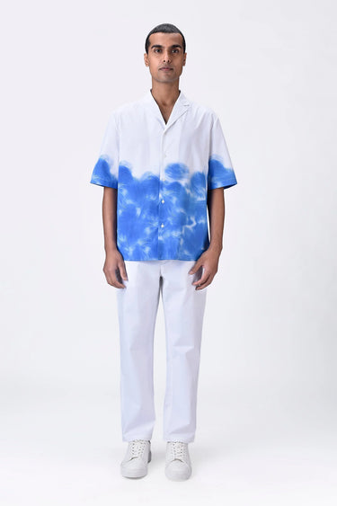 Giza Cotton Cubon Collar Shirt UV Print