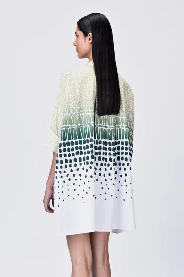 Giza Cotton Oversized Shirt with Cell Degrade Print - Genes Lecoanet Hemant