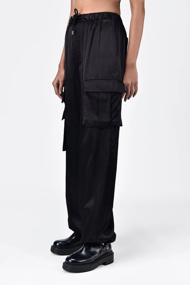 Heavy Satin Easy Fit Cargo Trousers - Genes Lecoanet Hemant