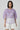 Women lavender sheer organza top with embroidery, luxury designer fashion India