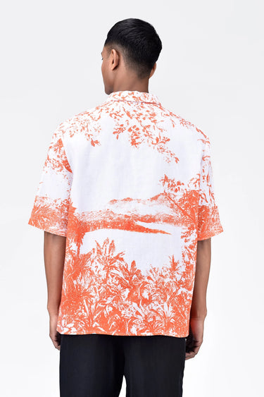 Light Linen Shirt with Landscape Print - Genes Lecoanet Hemant
