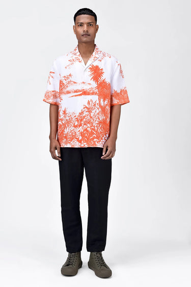 Light Linen Shirt with Landscape Print - Genes Lecoanet Hemant