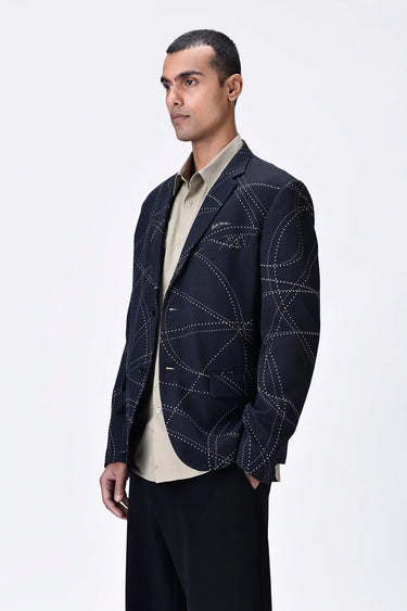 Linen Jacket with Dotted Aurora Print - Genes Lecoanet Hemant