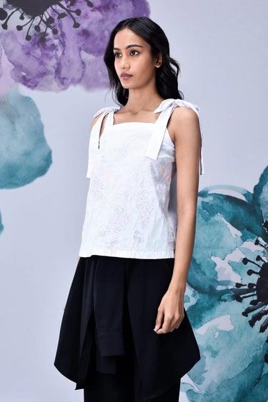 Premium floral embroidery top with soft fabric
