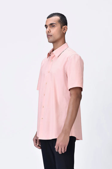Melon Pink Giza Shirt with UV Flower Sticker - Genes Lecoanet Hemant