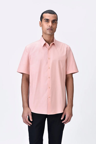 Melon Pink Giza Shirt with UV Flower Sticker - Genes Lecoanet Hemant