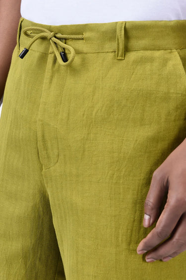 Men's Easy Fit Drawstring Shorts Bright Olive - Genes Lecoanet Hemant