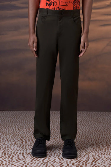 Military Green Cotton Twill Trouser - Genes Online Store