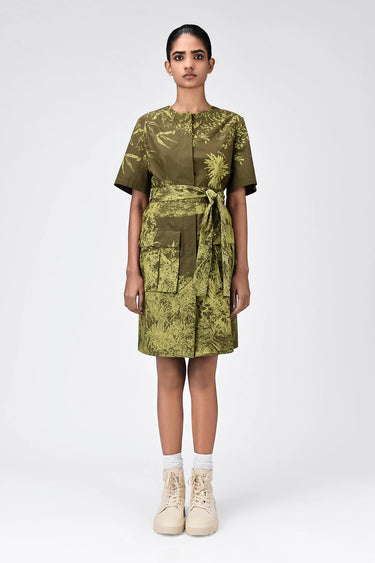 Monotone Landscape Print Dress - Genes Lecoanet Hemant