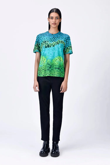 Multi-Color Relaxed Fit Crew Neck T-Shirt - Genes Lecoanet Hemant