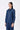 Navy Blue Chambray Semi-Fitted Button-Down Shirt with Top Stitch Highlights