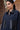 Navy Poly Viscose Check & Leather Bomber Jacket - Genes Online Store