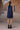 Navy Poly Wool Sequin Embellished Sleeveless Dress - Genes Online Store