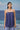 Navy Giza cotton top for women showing breathable soft fabric texture