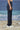 Navy poly viscose trousers for women showing breathable smooth fabric texture