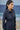 Navy relaxed shirt for women with pleated front and clean design