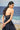 Navy poly wool dress for women styled for evening wear