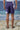 Navy viscose nylon shorts for women styled for casual wear