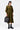 Oversized Cotton Poplin Dress with Front Slit Khaki - Genes Lecoanet Hemant