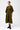 Oversized Cotton Poplin Dress with Front Slit Khaki - Genes Lecoanet Hemant