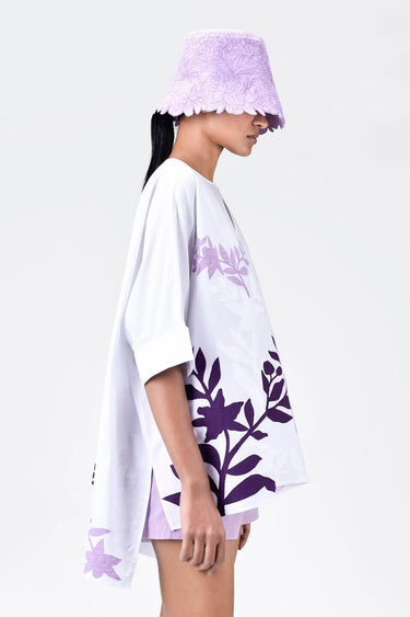 Oversized Cotton Poplin Top with Appliqué Detail - Genes Lecoanet Hemant
