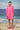 Barbie pink oversized dress for women with relaxed fit and fluid silhouette