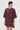Oversized Round Neck Top with Front Placket Wine - Genes Lecoanet Hemant