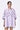 Palm Stripe Cotton Poplin Oversized Top with Boat Neck Amethyst - Genes Lecoanet Hemant
