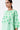 Palm Stripe Cotton Poplin Oversized Top with Boat Neck Spring Green - Genes Lecoanet Hemant