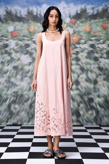 Playing Card Maxi A-Line Dress- Beige rosie - Genes Online Store