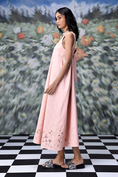 Playing Card Maxi A-Line Dress- Beige rosie - Genes Online Store