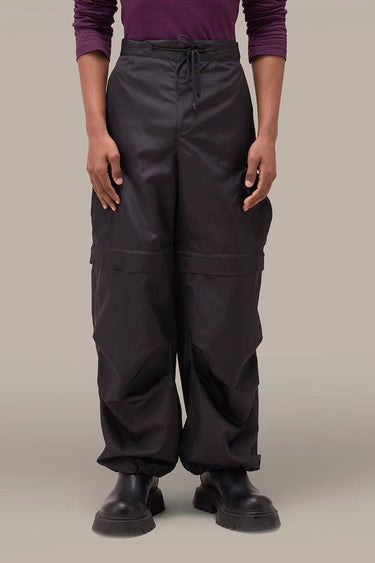 Men's Premium Black Convertible Nylon Cargo Trousers