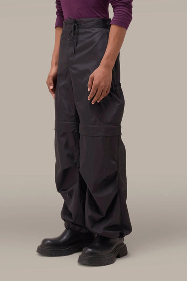 Men's Premium Black Convertible Nylon Cargo Trousers